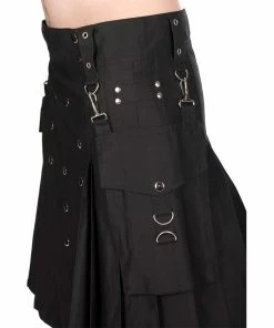 King Kerosin -King Kerosin black pistol kilt button kilt denim2