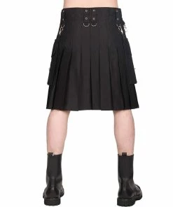 Black Pistol Kilt - Button Kilt Denim -King Kerosin black pistol kilt button kilt denim3