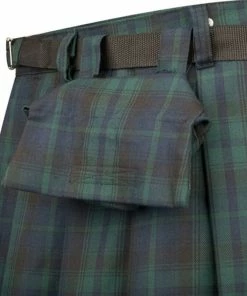 Black Pistol Kilt - Short Kilt Tartan Green -King Kerosin black pistol kilt short kilt tartan green3