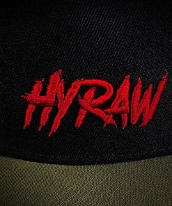 Hyraw Snapback Cap - Khaki Red Flat Brim -King Kerosin hyraw snapback cap khaki red flat brim 15