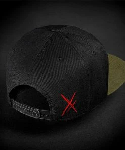 Hyraw Snapback Cap - Khaki Red Flat Brim -King Kerosin hyraw snapback cap khaki red flat brim 16