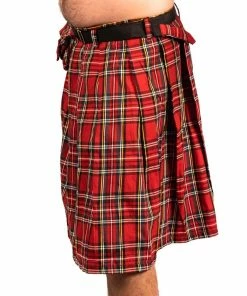 Kilt With Sporran - Tartan Red -King Kerosin kilt with sporran tartan red3