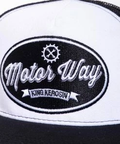 King Kerosin Trucker Cap - Motor Way Black-White -King Kerosin king kerosin trucker cap motor way black white3