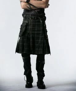 Punk Rave Denim Kilt - Berserk Tartan