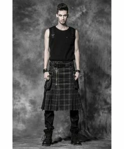 Punk Rave Denim Kilt - Berserk Tartan -King Kerosin punk rave denim kilt berserk tartan 13