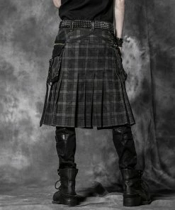 Punk Rave Denim Kilt - Berserk Tartan -King Kerosin punk rave denim kilt berserk tartan 14