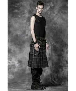 Punk Rave Denim Kilt - Berserk Tartan -King Kerosin punk rave denim kilt berserk tartan 15