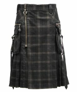 Punk Rave Denim Kilt - Berserk Tartan -King Kerosin punk rave denim kilt berserk tartan 16